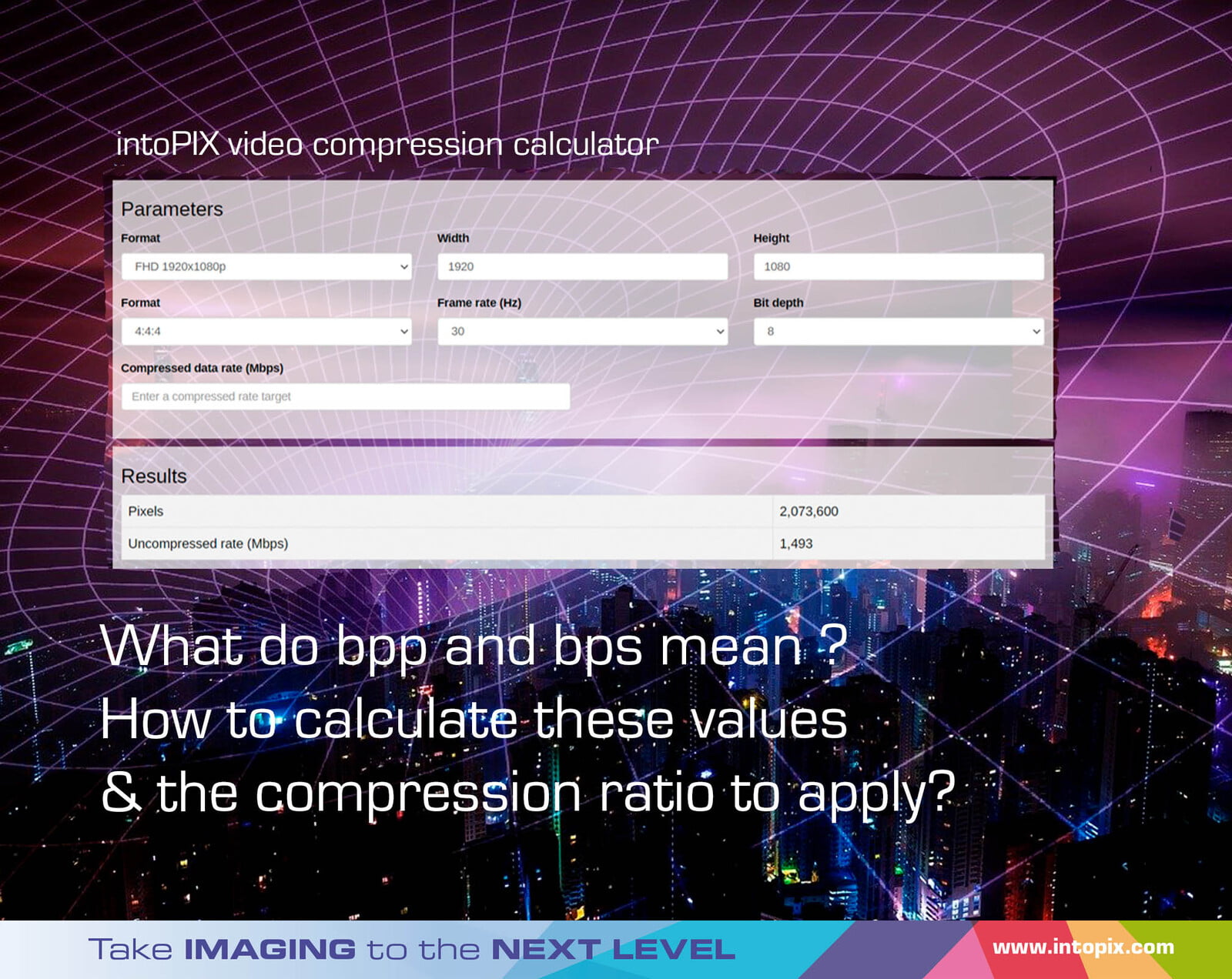 압축 데이터 속도를 정의하기 위해 "Bpp" 및 "Mbps"의 개념을 이해하십시오!
